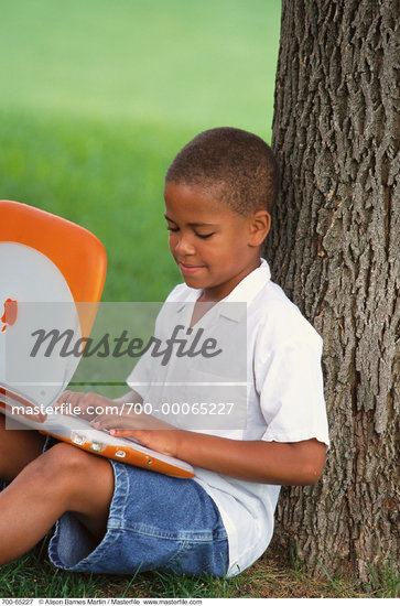 black kid studying