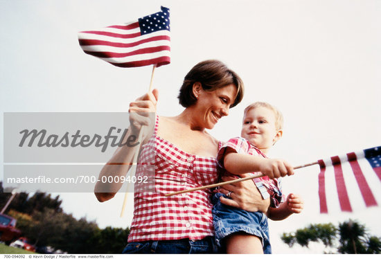 Baby Holding Flag