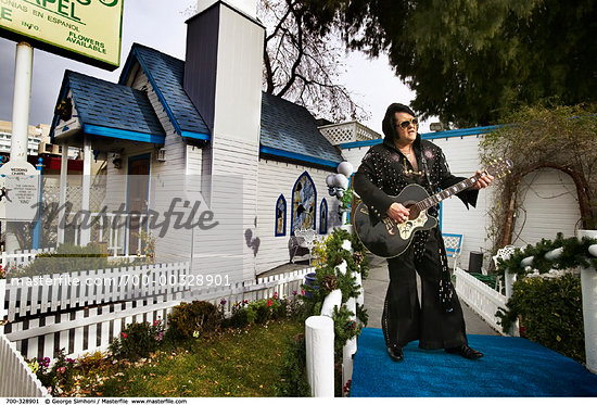 Elvis Impersonator at the Graceland Wedding Chapel Las Vegas Nevada USA