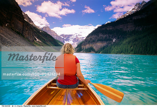 Canoeing, Lake Louise, Banff