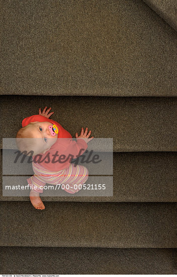 baby on stairs