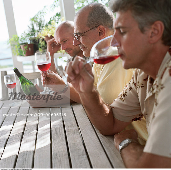 Men Drinking Wine