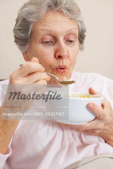 Elderly People Eating