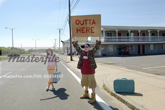 Homeless Man Hitchhiking