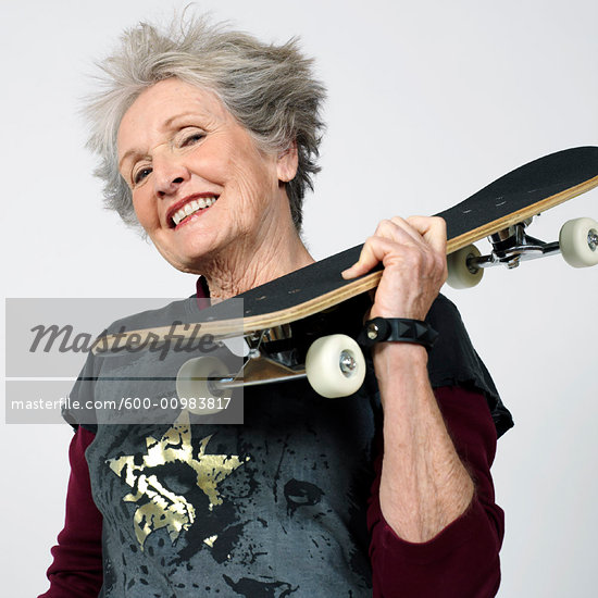 Old Person Skateboarding