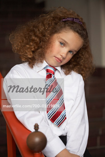 Portrait of Girl Wearing School Uniform Stock Photo RightsManaged 