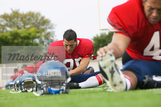 Football Team Stretching