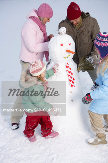 Children Making Snowman