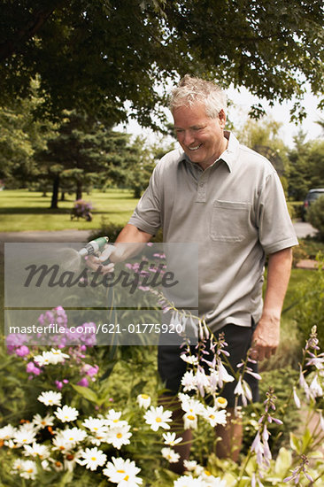 man in garden