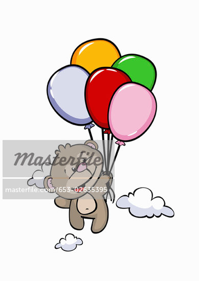 Bear Holding Balloons