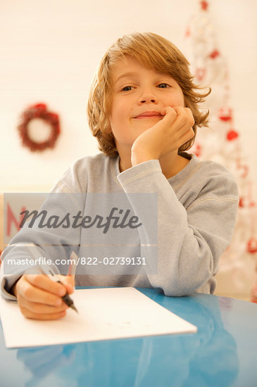 boy writing letter