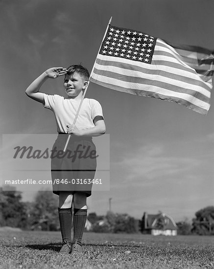 Boy Saluting Flag