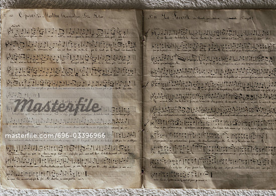 wrinkled sheet music