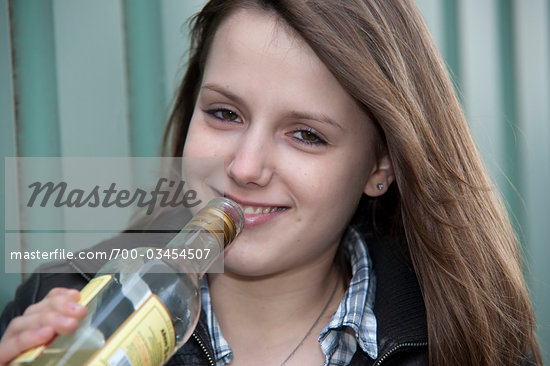 female drinking alcohol