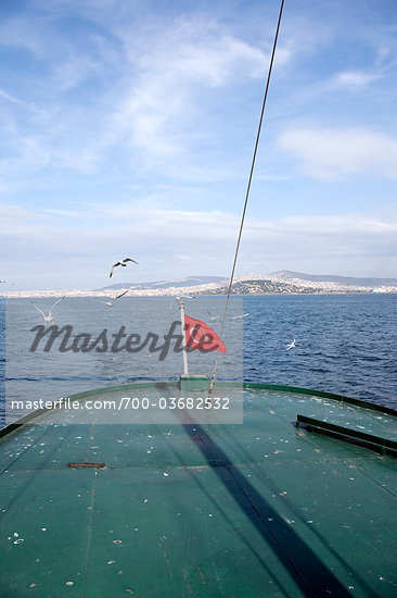 Turkish Flag on Stern of Boat,