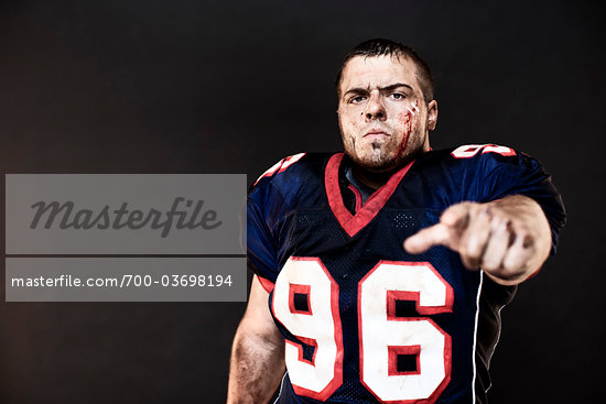 football player pointing