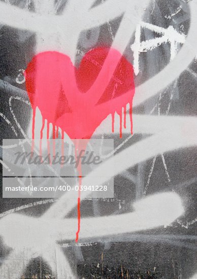 Bleeding heart graffiti Stock Photo Crestock RoyaltyFree Artist barsik