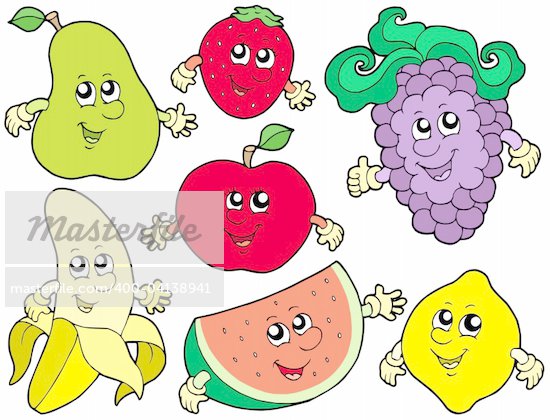 eating fruits cartoon