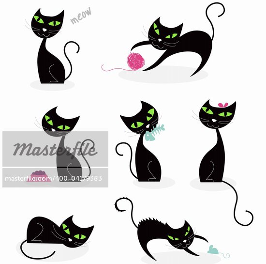 black kitten cartoon