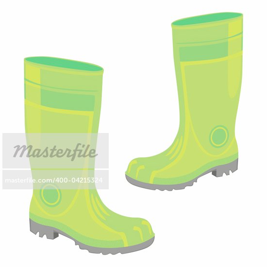 of isolated rubber boots