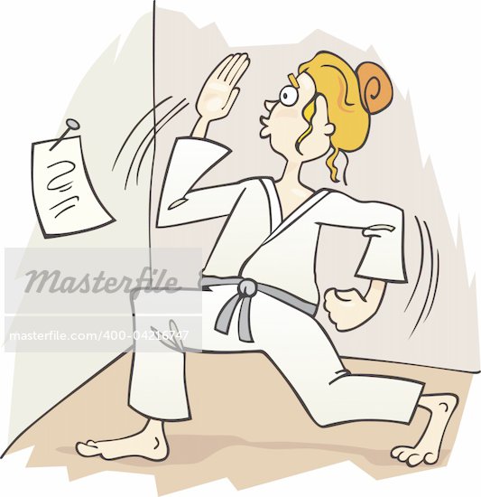 girl karate cartoon