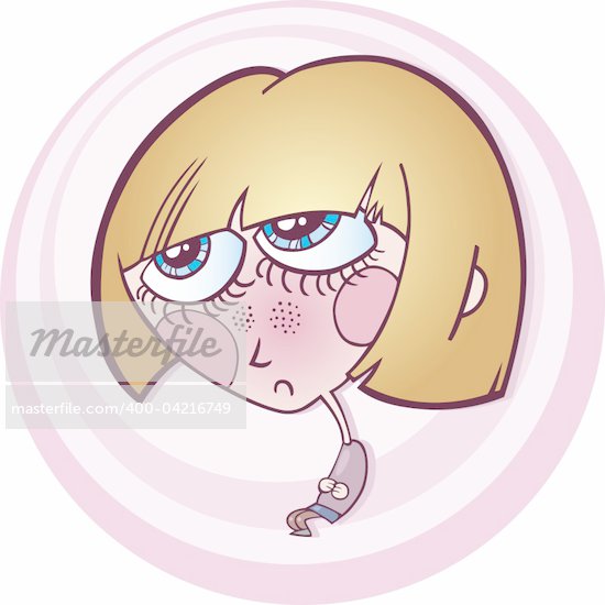 Cartoon Upset Girl