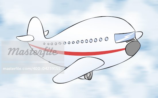 airplane flying cartoon