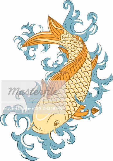 vector japanese style koi carp fish hand drawn Stock Photo Crestock 