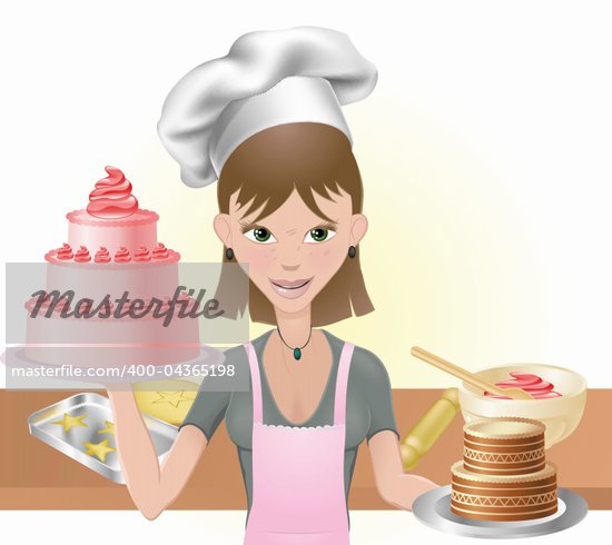 Female Baker Cartoon