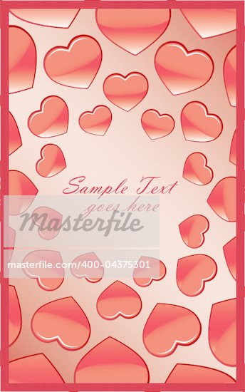 Love hearts card with space for your text valentine wedding 