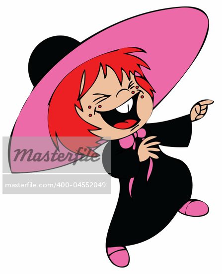 cartoon female magician