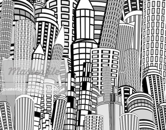 city building cartoon