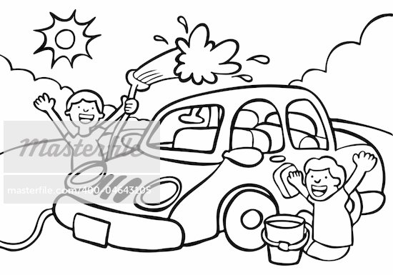 car cleaning cartoon