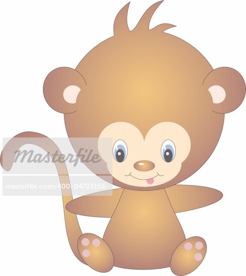 Brown Cartoon Monkey