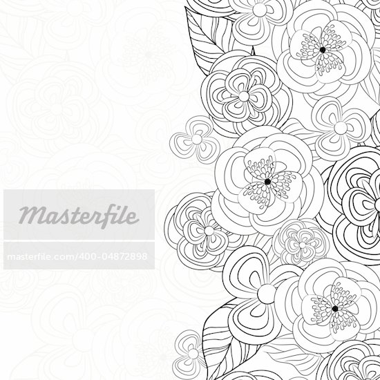 Wedding card or invitation with abstract floral background