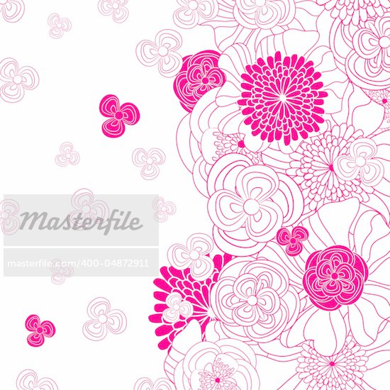 Wedding card or invitation with abstract floral background