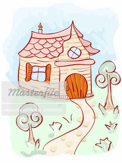 Cartoon Village House