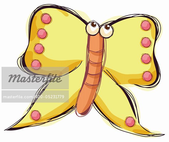 white cartoon butterfly