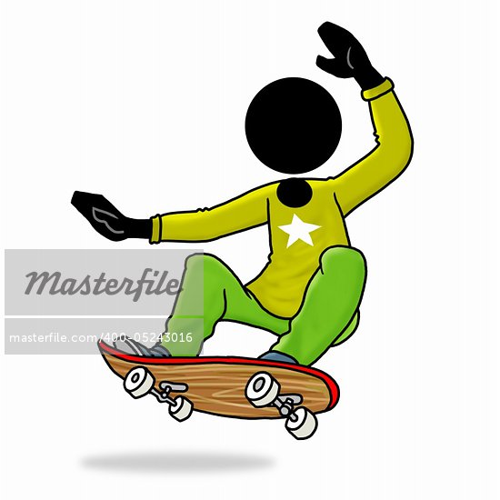 cartoon person skating