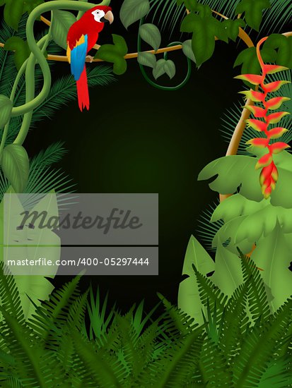 cartoon jungle leaf