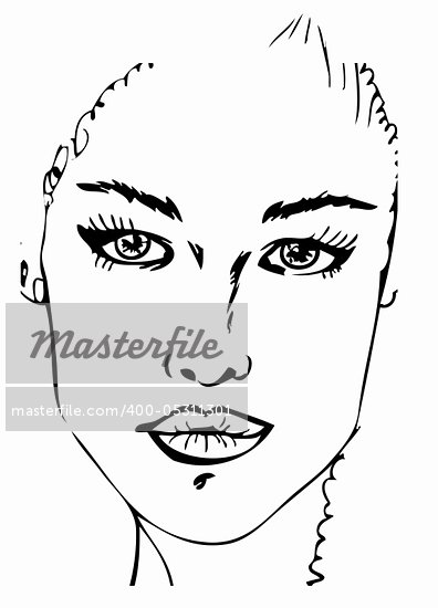 Woman Face tattoo design black and white Stock Photo Crestock RoyaltyFree 