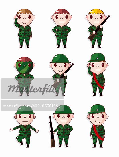 cute soldier cartoon