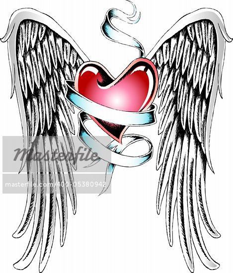 heraldic heart tattoo emblem Stock Photo Crestock RoyaltyFree 