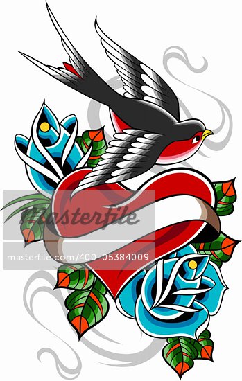 bird banner tattoo