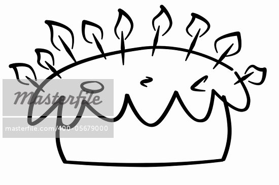 Cake Line Drawing