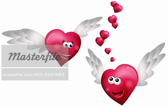 Animated Flying Hearts