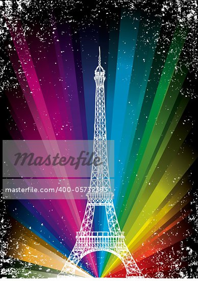 vector card with eiffel tower