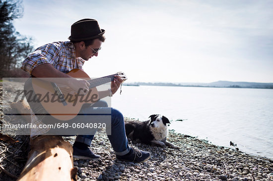 animal playing guitar