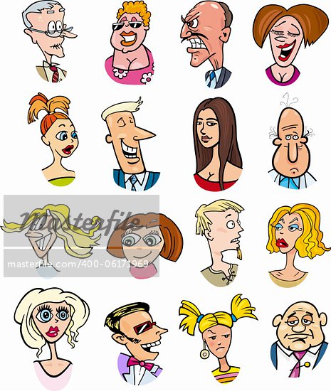 Different Cartoon Faces