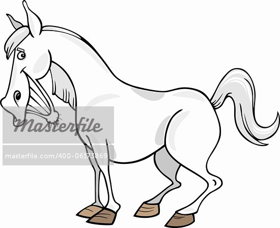 Cartoon Grey Horse